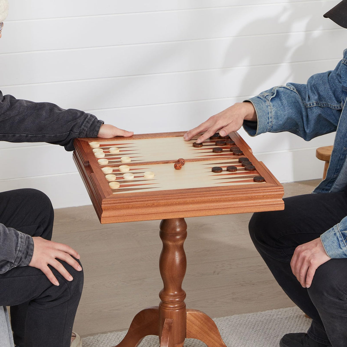 VEVOR Juego de ajedrez de Damas y Backgammon 3 en 1, Tablero de ajedrez de Madera 44 x 67,5 cm, Mesa de Juego combinada de Lujo, Materiales de Regalo Ideales para Juegos de Mesa