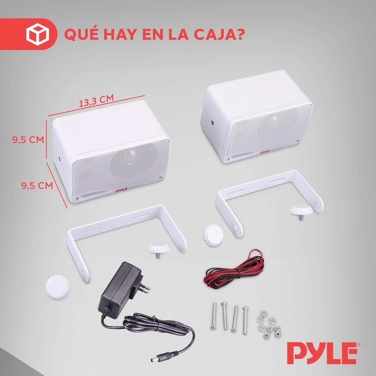 Pyle Sistema de Altavoces, Inalambrico, Impermeable, Waterproof, Exteriores, Interiores, Par de 3.5” de 3 vias, Activo, Pasivo