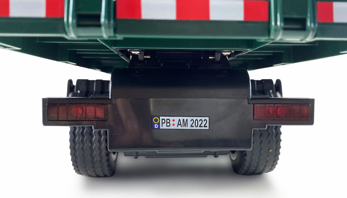 Amewi Mercedes-Benz Arocs Camión grúa con volquete RTR Verde, Incluye batería y Mando a Distancia