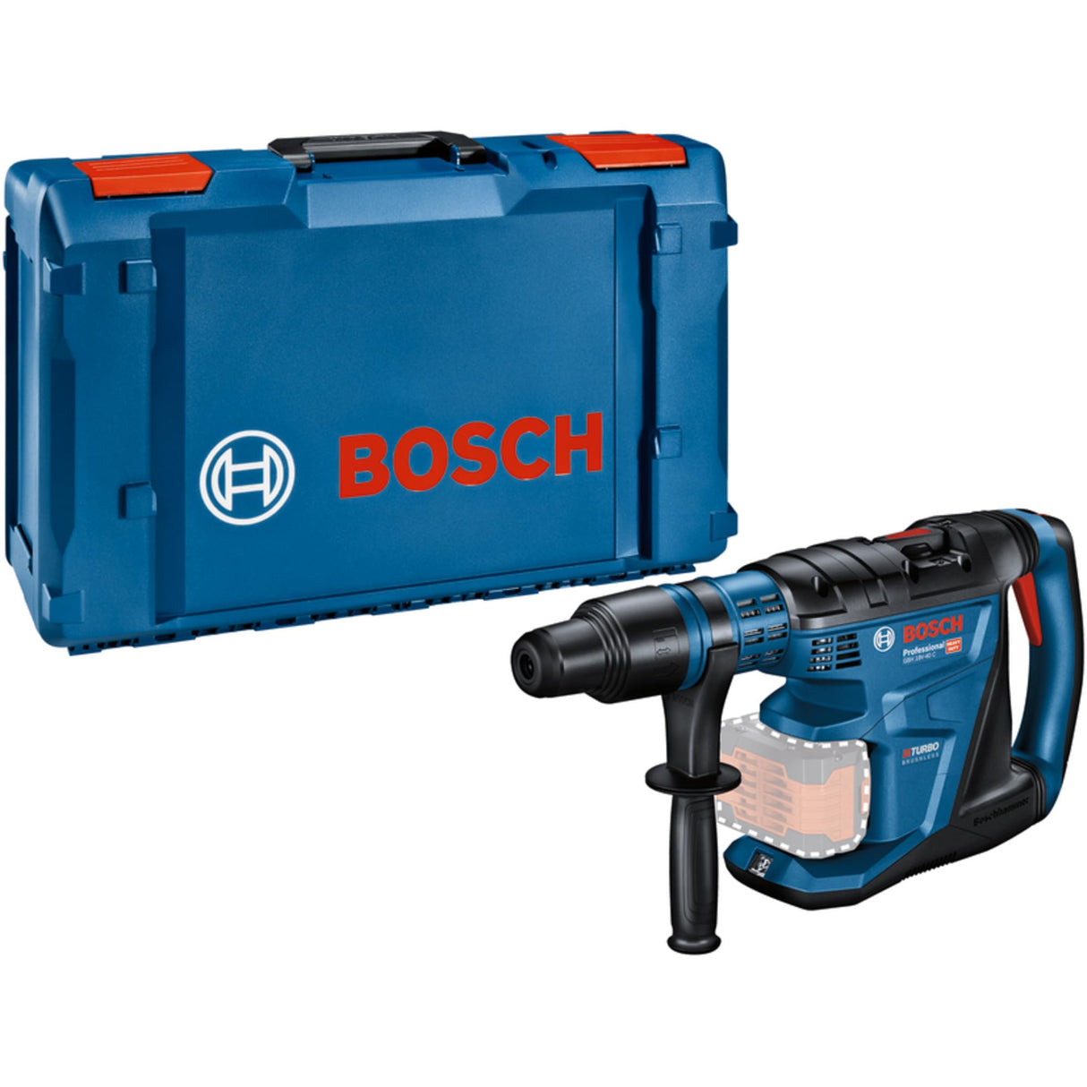 Bosch Professional BITURBO GBH 18V-40 C - Martillo perforador a batería (18V, 9,0 J, Ø máx. hormigón 40 mm, SDS max, sin batería, en XL-BOXX)