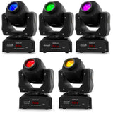 Audibax Boston 60 - Cabeza Móvil LED Spot de 60W - Luz LED DMX para Discoteca - Foco Profesional Móvil - 1 Luz Blanca Spot y 7 Colores - Flash con Múltiples Modos de Control - Iluminación de Escenario