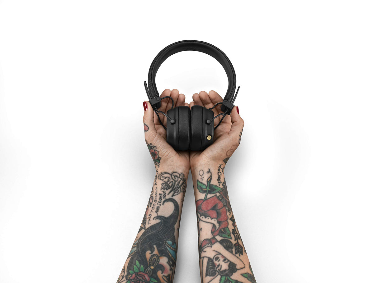 Marshall Auriculares supraaurales Bluetooth Major IV, inalámbricos, plegables, más de 80 horas de reproducción inalámbrica, negros