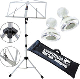 Keepdrum MUS3SV - Atril para partituras (incluye funda y 2 imanes), color plateado