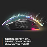 SteelSeries Aerox 9 Wireless - Ratón gaming RGB - Ultraligero resiste al agua - 18 botones - Bluetooth/2,4 GHz - Sensor TrueMove Air 18K DPI