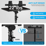 DECOSIS Trípode para proyector de 23.5 a 46.5 pulgadas, soporte de trípode para laptop de altura ajustable con soporte de teléfono de cuello de cisne, soporte de suelo para laptop para oficina, hogar,