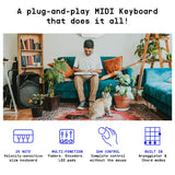 Arturia - MiniLab 3 - Controlador MIDI Universal para Producción Musical, con Paquete de Software Todo en Uno - 25 Teclas, 8 Pads Multicolor - Negro