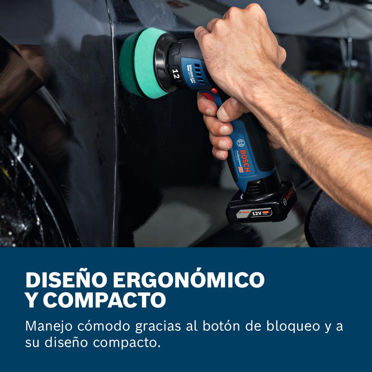 Bosch Professional 12V System pulidora a batería GPX 12V-77 (incl. plato de caucho montado con cierre por contacto de 77 mm, plato de espuma de corte y pulido de 77 mm)