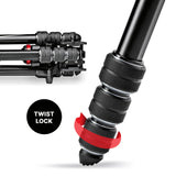 Manfrotto Befree Live Twist - Trípode de Viaje en Aluminio con Cierre de Rosca para Cámara Reflex, CSC, Cámaras Compactas - Para Contenido Creativo, Videos, Vlogging