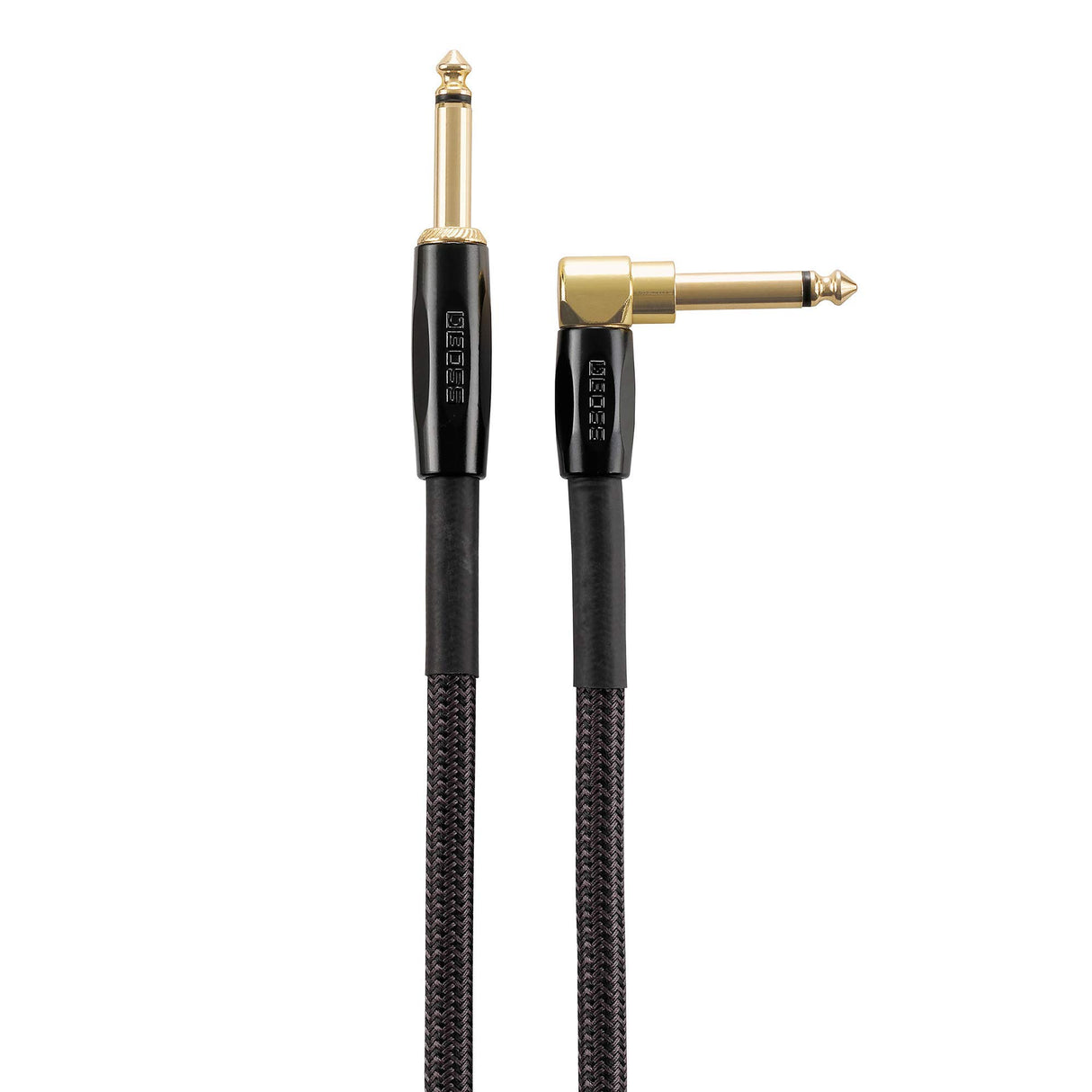 BOSS BIC-P18A Cable de instrumento con conectores de 1/4 de pulgada de recto a ángulo recto, 18ft / 5.5m