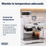 De'Longhi La Specialista Arte EC9155.W, Cafetera Expresso Manual, Tecnología de Molido con Sensor y 8 Ajustes, Control Activo de la Temperatura, Espumador de Leche MyLatte Art, 1550 W, Blanco