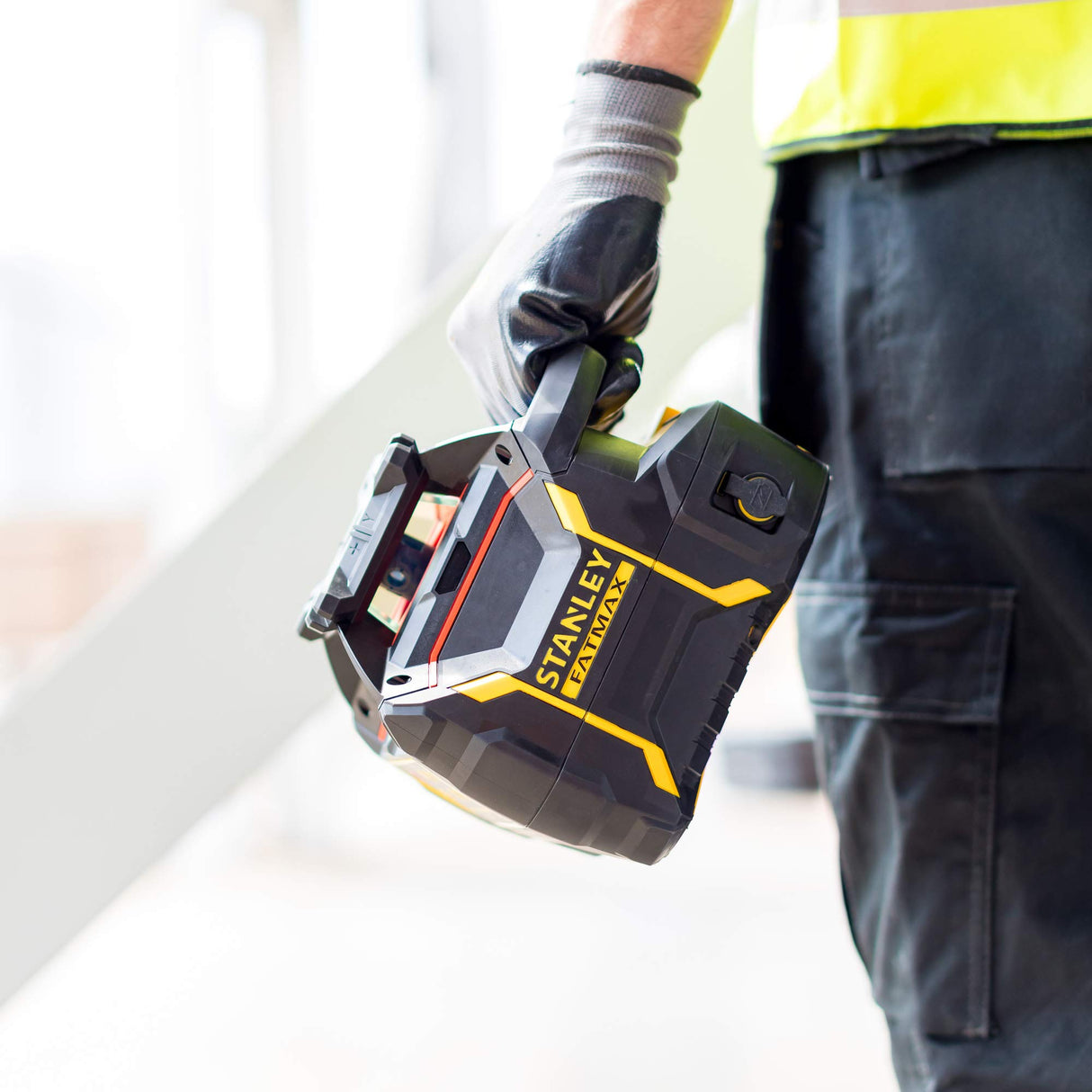 STANLEY FATMAX FMHT77449-1 Nivel láser rotativo RL600L rojo con batería de litio recargable