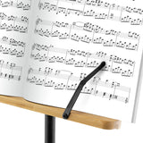 Theodore - Soporte de madera de bambú para música orquestal, soporte de música de escritorio de bambú con base de trípode