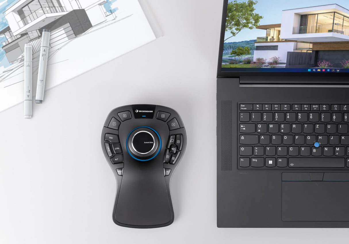 3Dconnexion SpaceMouse Pro Wireless (Bluetooth Edition, Ratón 3D, Inalámbrico, Negro)