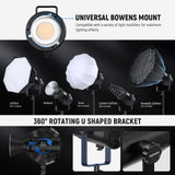 NEEWER 210W Luz Vídeo LED COB con Control 2,4G/App, Luz Continua Iluminación Continua Bicolor 2700K-6500K Grabación Fotografía Estudio con Montaje Bowens, 90000lux/1m, CRI/TLCI97+, GM ±50, CB200B Pro