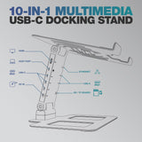Reloop Stand Hub Pro - Soporte Multimedia 10 en 1 USB-C con Entrega de energía