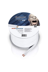 Oehlbach Speaker Wire SP-40 - Cable de Altavoz estéreo HI-FI con OFC (Cobre Libre de oxígeno, 2 x 4,0 mm², Cable para Altavoz, 10 m), Color Blanco