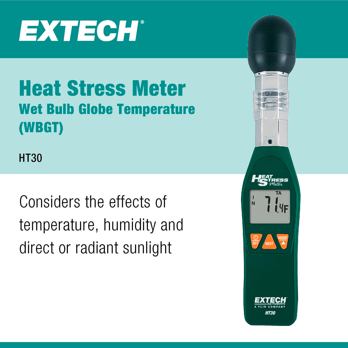 Extech HT30 Medidor de WBGT de estrés térmico