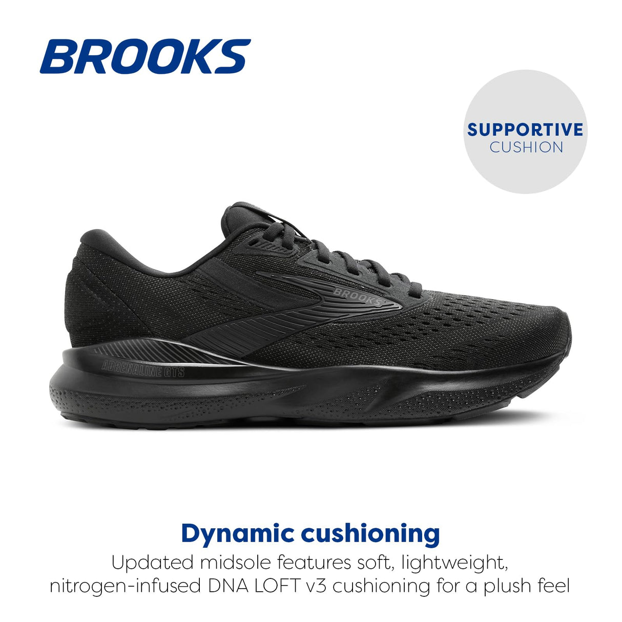 BROOKS Adrenaline GTS 24, Sneaker Hombre, Negro/Negro/Ébano, 44 EU