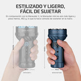 OLIGHT Marauder mini Linterna Táctica LED Linterna de Alta Potentcia Recargable 7000 Lúmenes 600 Metros 35.5 Horas Max. Linterna Práctica de Trabajo Exterior al Aire Libre(Azul Oscuro)