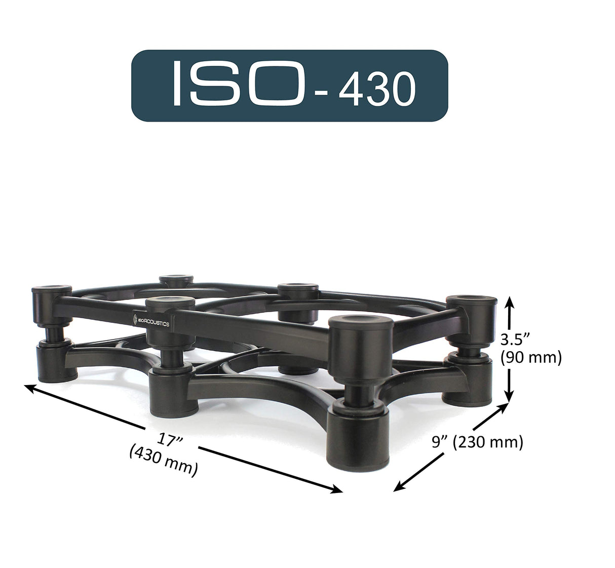 IsoAcoustics ISO-Stand Series Speaker Isolation Stands with Height & Tilt Adjustment: Iso-430 (43 x 23 cm) Single