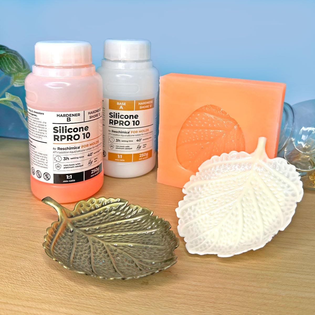 Silicona para moldes 1:1 R PRO 10, Silicona Líquida para la Fabricación de Moldes de Silicona, No Tóxica Y Rápida, Caucho Silicona para Moldes de Resina,silicona para hacer moldes (4 kg)