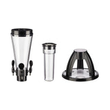 Relaxdays Columna Torre de Cerveza con 3 Grifos, 4 L, Dispensador de Bebidas con Enfriador, Beer Tower, Transparente y Negro