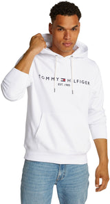 Tommy Hilfiger Sudadera Hombre Tommy Logo con capucha, Blanco (White), M