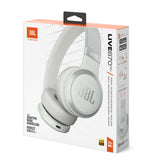 JBL Auriculares inalámbricos circumaurales Live 670 NC, con tecnología Bluetooth y cancelación adaptativa de ruido, hasta 65 horas de reproducción, blanco
