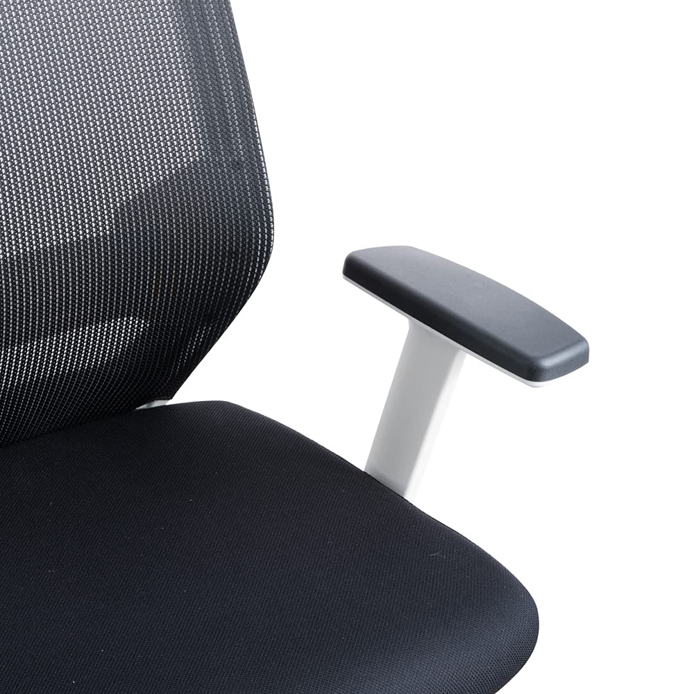 Rocada | Silla Oficina Ergonómica Regulación Lumbar | Silla con Ruedas, Reclinable y Cómoda | Tapizada con Malla y Tela Ignífuga | Color Negro