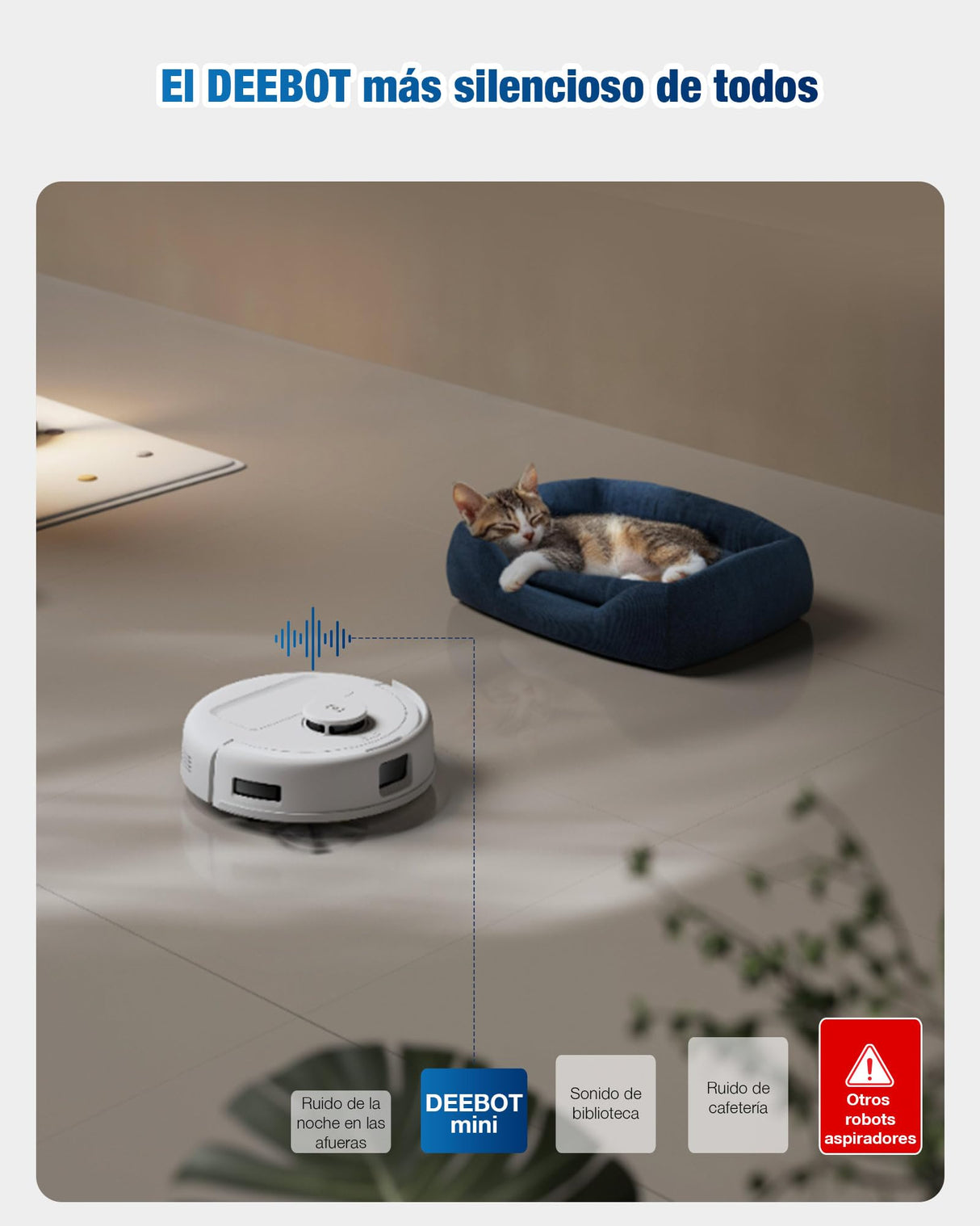 ECOVACS DEEBOT Mini Robot Aspirador y fregasuelos, succión de 9000 Pa, Antienredos ZeroTangle 2.0, TrueMapping 2.0, Secado a 45 ℃, autovaciado, fregado Inteligente, autolimpieza, Azul