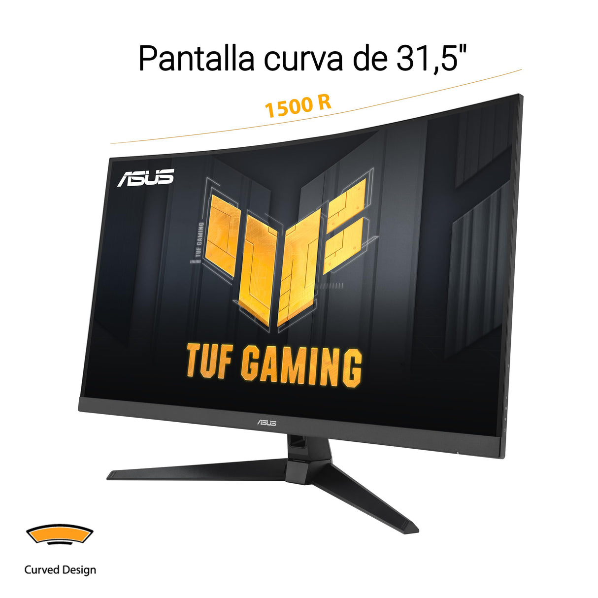 ASUS TUF Gaming VG32WQ3B Monitor Gaming QHD de 31.5 Pulgadas, Curvo, 180 Hz, ELMB, FreeSync, Tiempo de Respuesta de 0.5 ms, 90% DCI-P3, HDR, DisplayWidget Center