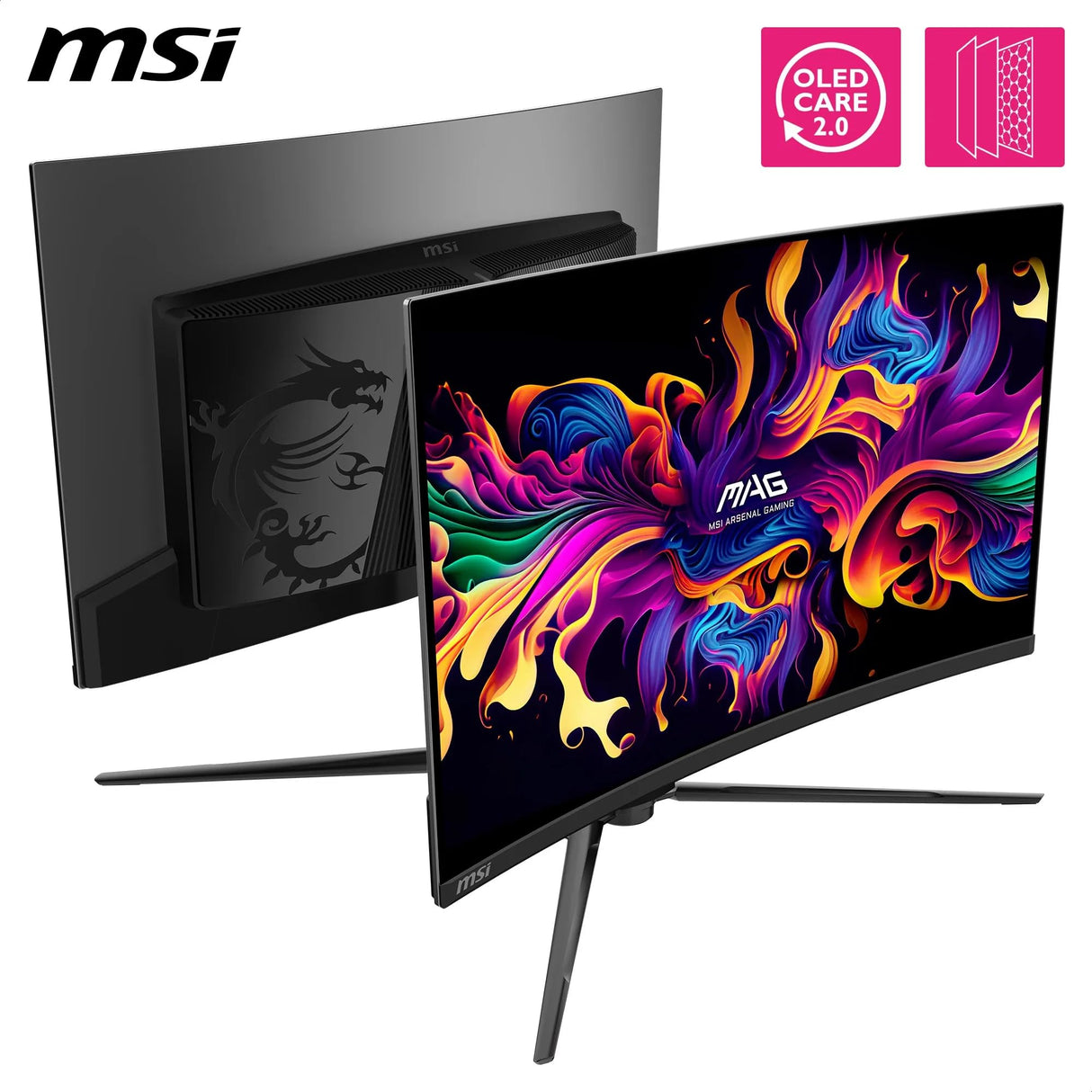 MSI, MPG 321CURX QD-OLED, 32 Pulgadas,4K UHD, 3840x2160,1700R,Monitor OLED, 240Hz,0,03ms, DisplayHDR True Black 400, Compatible con G-Sync, HDMI 2.1, DP 1.4a, USB C 98W PD, Ajustable en Altura, Negro