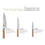 KAI Shun Classic White cuchillo japonés multiusos 15 cm de longitud de hoja - cuchillo de Damasco 32 capas núcleo VG MAX - 61 HRC - mango de madera Pakka -pequeño cuchillo de cocina forjado estrecho