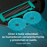 Cecotec Robot Aspirador y Friegasuelos con IA y Base de Autovaciado Conga 9990 AI Spin Revolution Ultra Power Home Essential. 10000Pa, Navegación Inteligente, Autonomía 240mins, Cepillo Silicona, App
