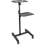 StarTech.com Soporte Móvil para Proyector y Ordenador Portátil - Carrito de Servicio Pesado para Proyector (2 Estantes) - de Altura Ajustable para Presentaciones - con Ruedas Bloqueables (ADJPROJCART)