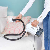 Polti Vaporetto 3 Clean, Escoba a Vapor con Limpiador Portátil a Vapor y Aspirador sin Bolsa, 3 en 1, 12 Accesorios Incluidos, Calentamiento en 30 Segundos, Potencia Máxima 1800 W, Blanco y Gris