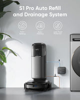 eufy Módulo automático de aguas frescas y residuales, sistema automático para agua limpia y sucia para robot limpiador, compatible con robot limpiador S1 Pro HydroJet