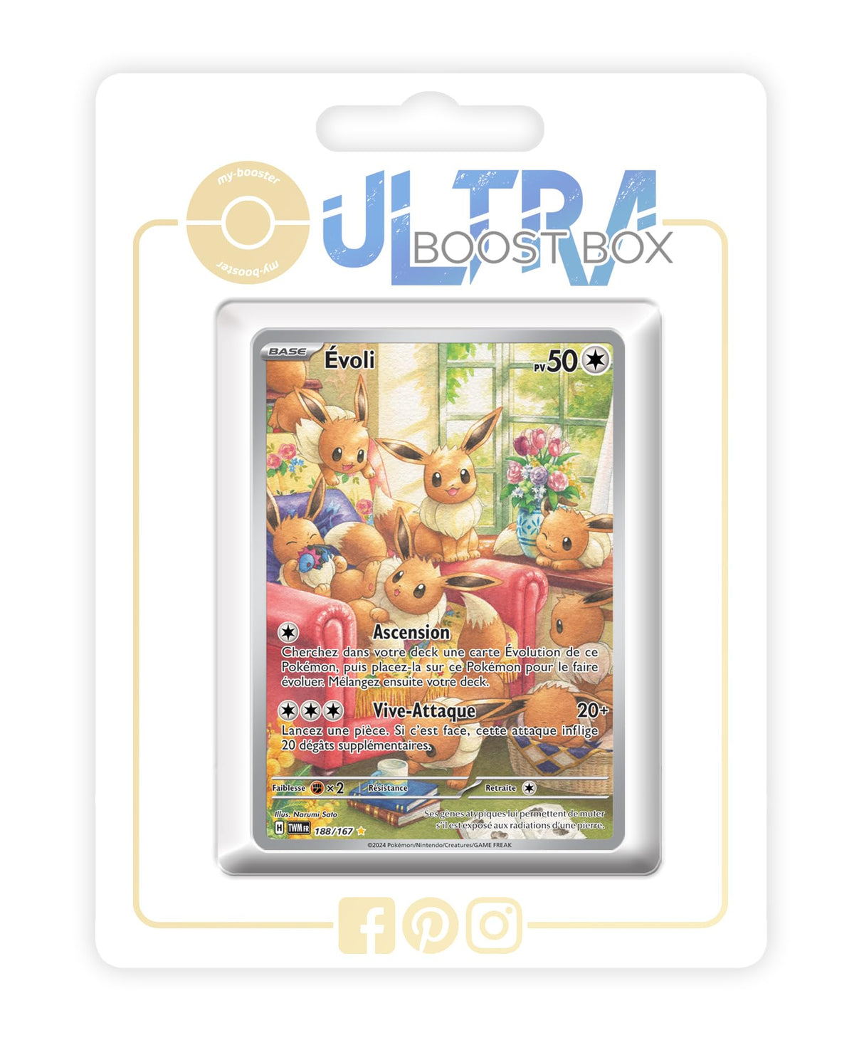 Évoli (Eevee) 188/167 Alternativo Pokémon Gallery Secreta - Ultraboost X Écarlate et Violet 6 - Mascarade Crépusculaire Box de 10 cartas Pokémon Francés