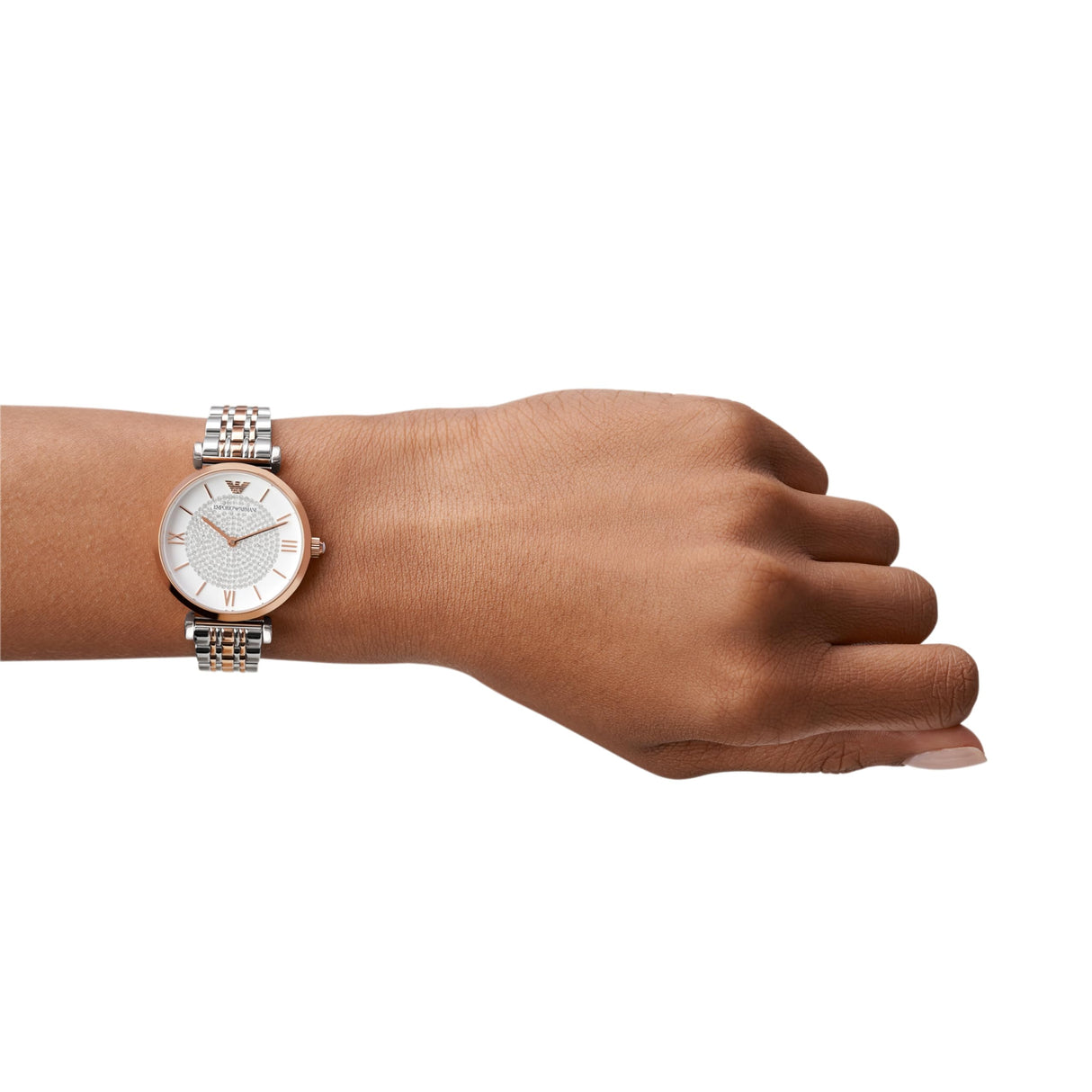 Emporio Armani Reloj Analógico para Mujer de Cuarzo AR1926 Multicolor (Oro rosa/Plata)