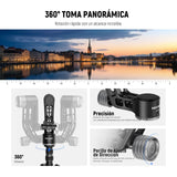 NEEWER GM102 Cabezal Gimbal para Trípode Monópode Teleobjetivos, 360° Cabezal Trípode Cámara Panorámica, Ajuste 3 Ejes, Aleación Aluminio CNC Resistente, Liberación Rápida Tipo Arca, Carga Máx 15kg