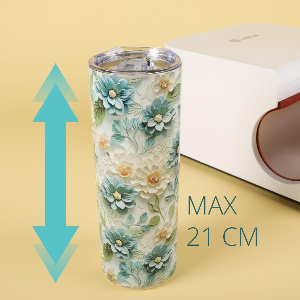 LOKLiK Auto Tumbler Heat Press para Tazas Vasos Tazas Botellas de Bebida y Bolsas - Personaliza con Folia Flex Vinilo - Prensa de Transferencia - Sublimación - Funciona con Vidrio Cerámica y Acero