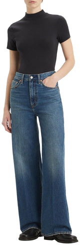 Levi's Pierna Ancha Ribcage H223 Jeans, Polar Perimiter, 27W x 32L para Mujer