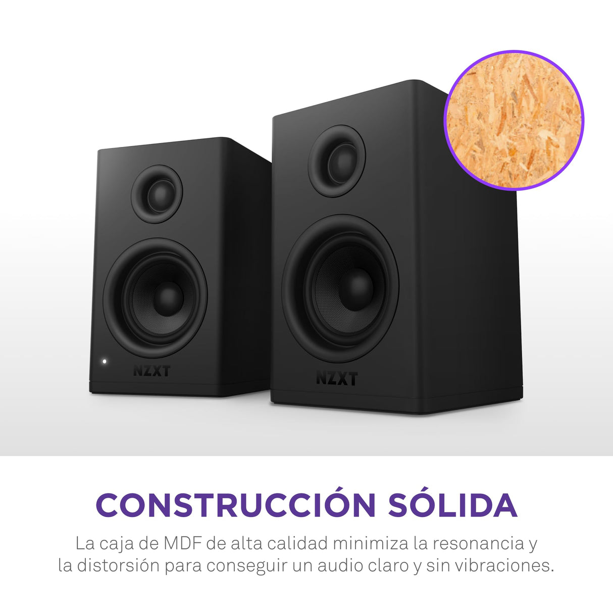 NZXT Relay Altavoces de sobremesa para PC Gaming - AP-SPKB2-EU - Sonido de Rango Completo - 80 vatios - Alto Rango dinámico - Tweeters de cúpula de Seda - Woofers de Fibra de Vidrio - Negro