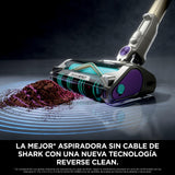 Shark PowerDetect Aspiradora sin Cable, DuoClean Detect, Limpieza inversa, Anti-Hair Wrap Plus, autonomía 70 min., cepillos Estrecho, multisuperficie, para Pelo de Mascota, Modo Mano, Gris, IP1251EUT
