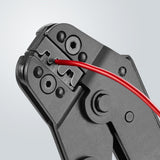 Knipex Alicate para crimpar terminales modelo corto bruñido, con fundas multicomponentes 195 mm 97 52 14