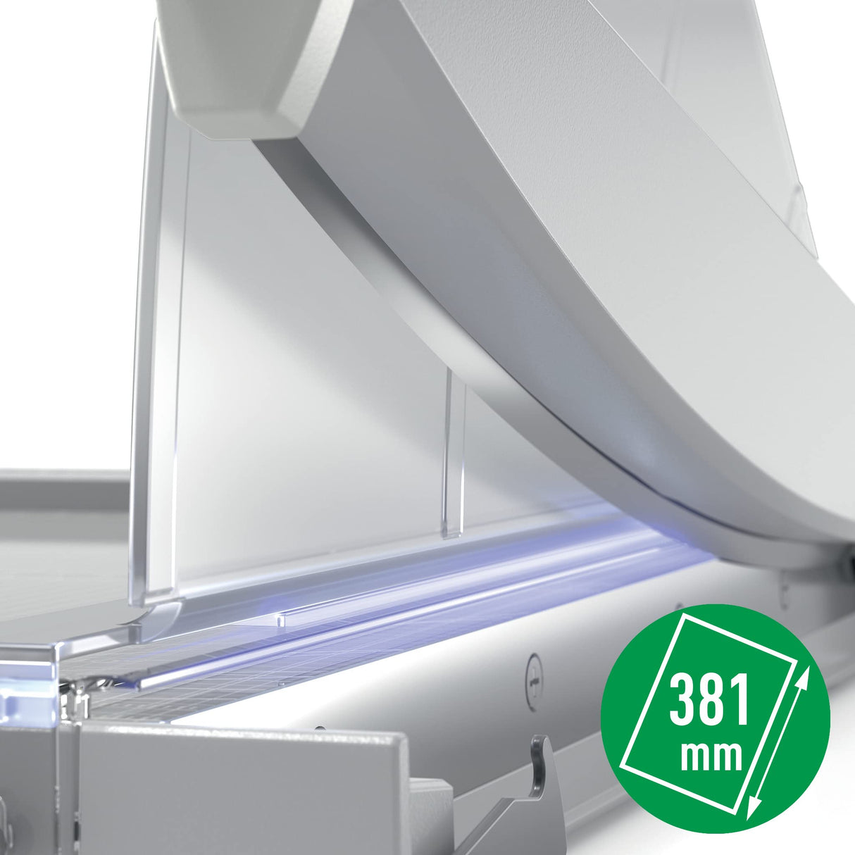 Leitz Precisión Guillotina de Papel A4+ para Oficina, Corta 15 Hojas, Longitud de Corte 381mm, Cuchilla de Acero, Base de Cristal Resistente con Guía y Protección Anticortes, 90210000