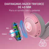 Razer Kraken Kitty V2 BT - Auriculares RGB inalámbricos por Bluetooth con orejas de gatito (Bluetooth 5.2, Diafragmas TriForce de 40 mm, Construcción ligera de 325 g) Quartz