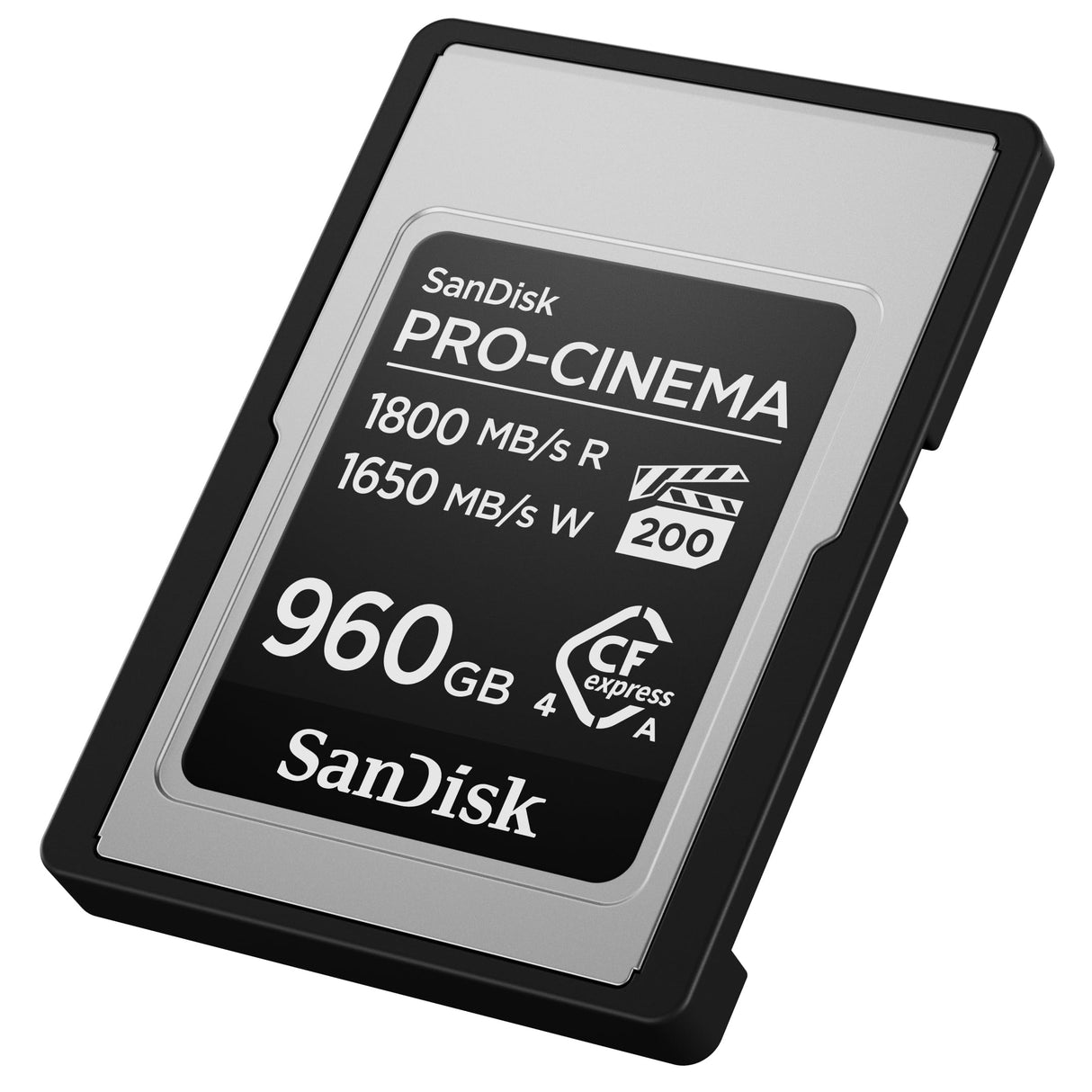 SanDisk Pro-Cinema CFexpress Type A Tarjeta de 960 GB (hasta 1800 MB/s de Velocidad de Lectura y hasta 1650 MB/s de Escritura, 4K, 6K, 8K, VPG200)