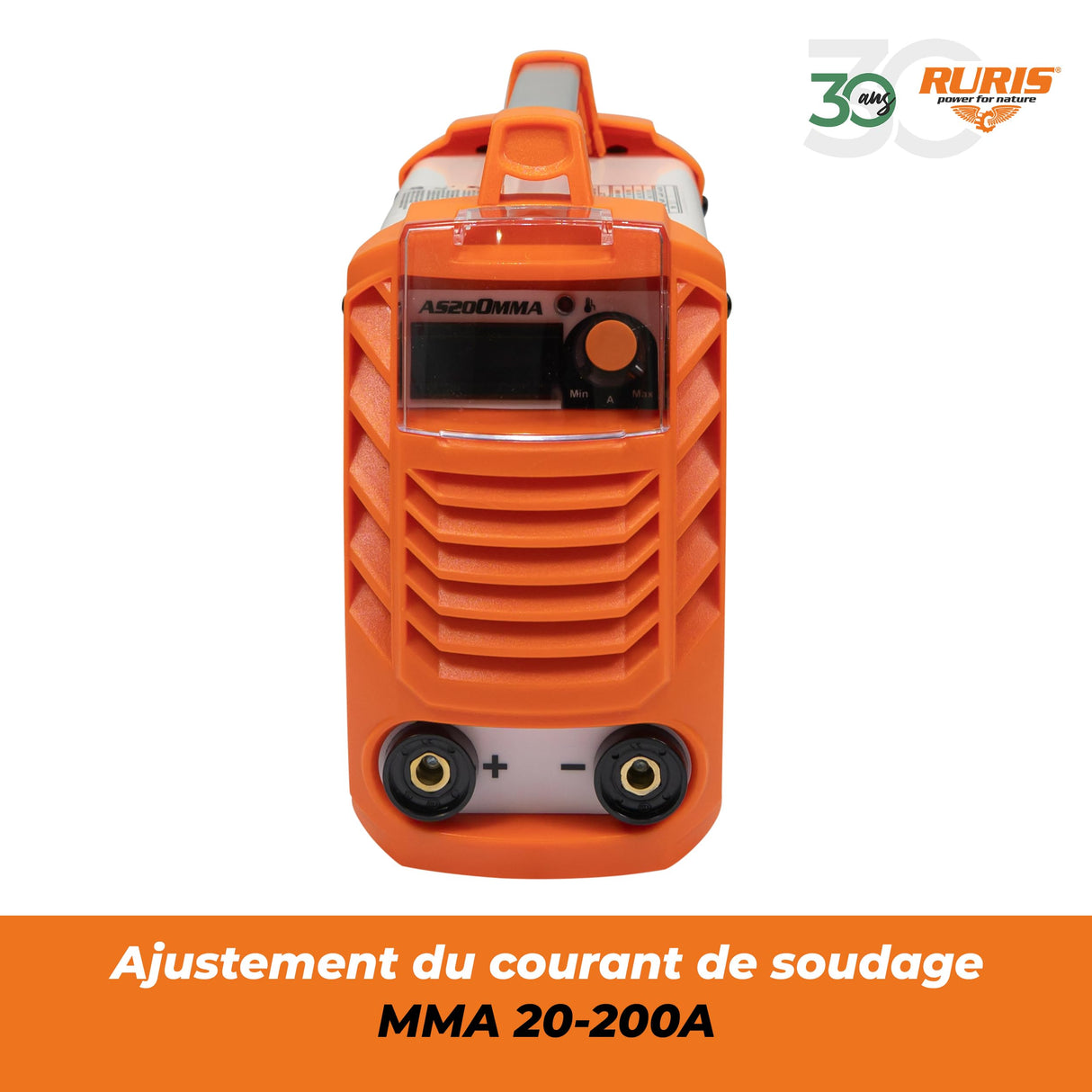 RURIS - Máquina de soldadura Ruris AS200MMA + máscara + martillo/cepillo + 2,5 kg electrodos rutilicos 3,2 mm + imán + guantes + máscara de soldadura soldador con células solares + delantal