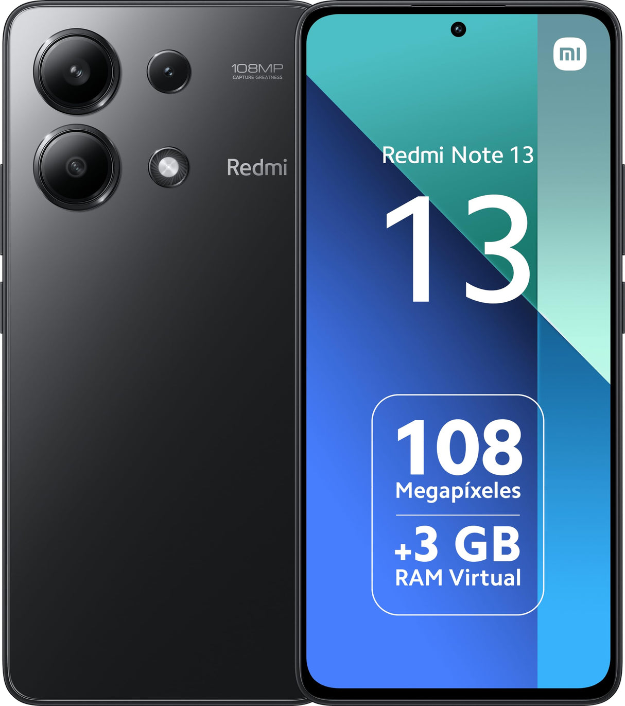 XIAOMI Redmi Note 13 4G - Smartphone de 8+128 GB, Pantalla de 6,67" AMOLED FHD+ 120Hz, Snapdragon 685, Triple cámara de hasta 108MP, Carga rápida 33W, Negro (Versión ES)